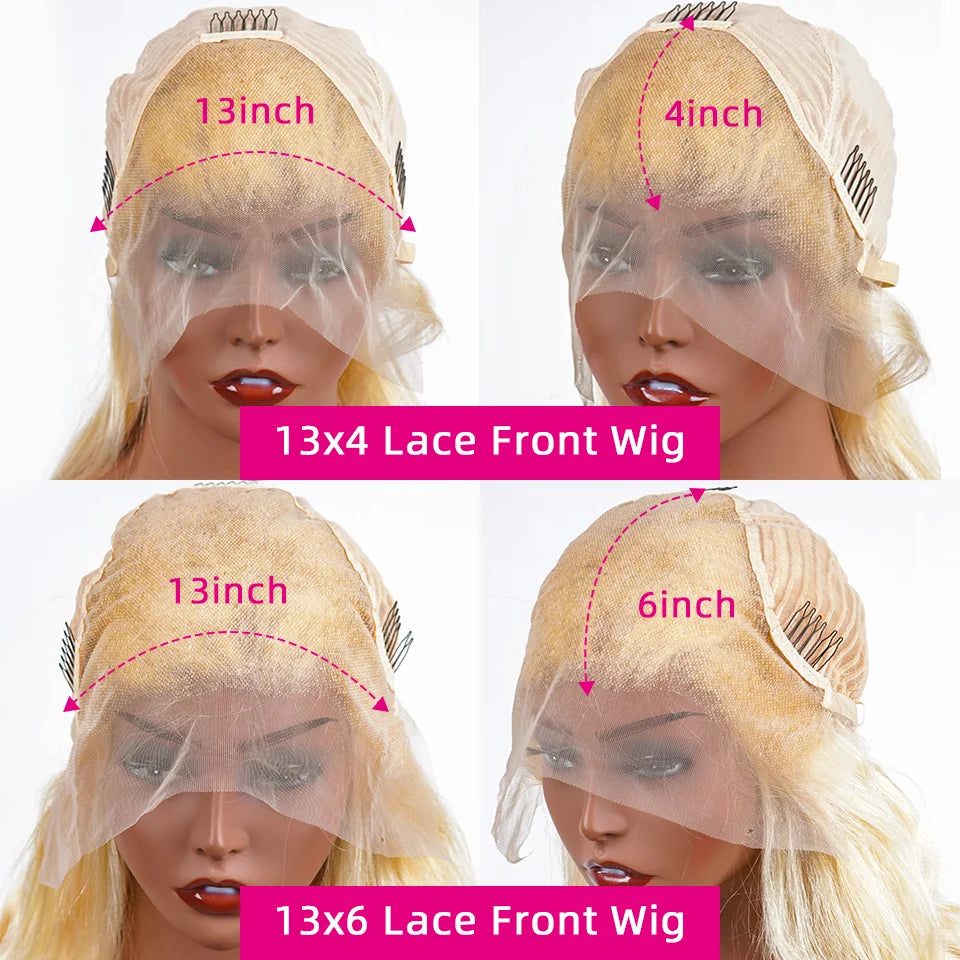 613 Hd Lace Frontal Wig 13x6 13x4 Blonde Body Wave Lace Front Wig Transparent Lace Pre Plucked Brazilian 30 Inch Human Hair Wigs