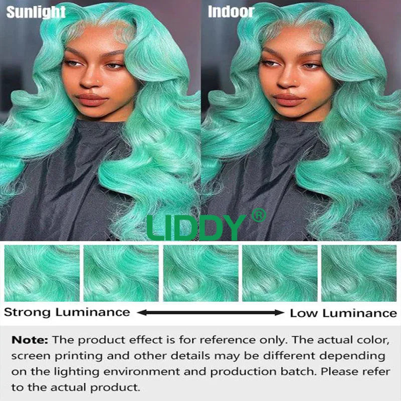 Green 13x4 HD Transparent Lace Front Wig Straight Lace Front Wigs For Women 613 Colored Lace Front Human Hair Pre Plucked Wigs